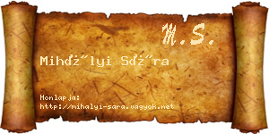 Mihályi Sára névjegykártya