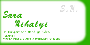 sara mihalyi business card