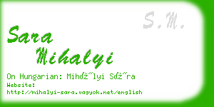 sara mihalyi business card